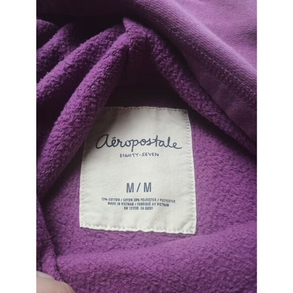 Y2K Vintage Aeropostale Purple Graphic Hoodie Sweatshirt Women Medium Pullover - Picture 3 of 5